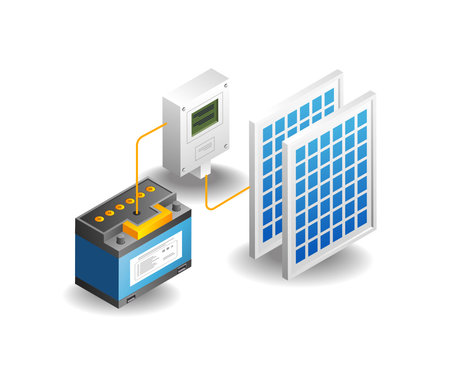 converts sunlight into electricity using a circuit flow systemのイラスト素材