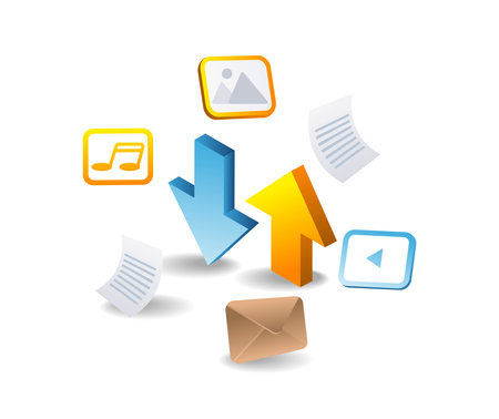 Download and upload digital dataのイラスト素材
