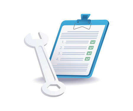 Creating a business plan checklist illustration symbolsのイラスト素材