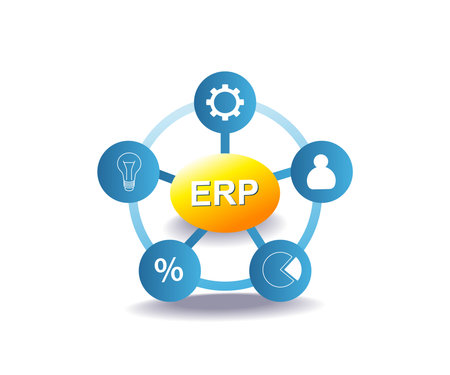 ERP business management systemのイラスト素材
