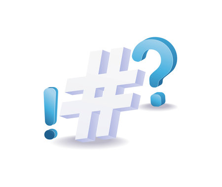 Hashtag symbols for digital marketing keywordsのイラスト素材