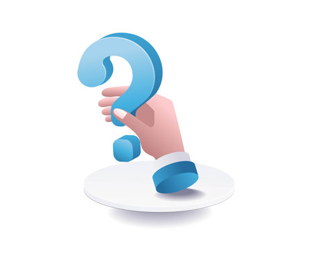 Question mark in hand symbol illustrationのイラスト素材