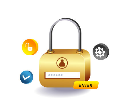 Password padlock digital data security symbolのイラスト素材