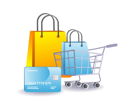Shopping payment card illustrationのイラスト素材