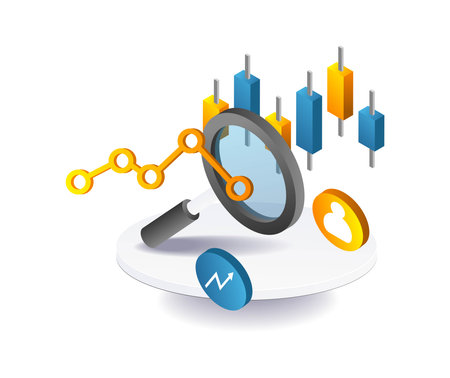 Smart analyzing business stick candlesのイラスト素材