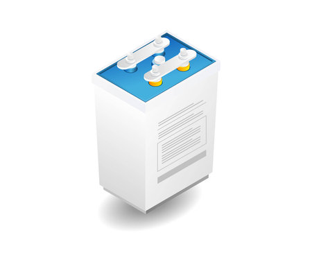 Solar panel energy storage batteryのイラスト素材