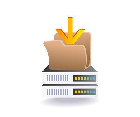 Upload download technology server dataのイラスト素材