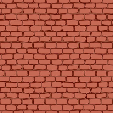 Seamless pattern with red brick wall. Backgrounds and textures. Vector image.のイラスト素材