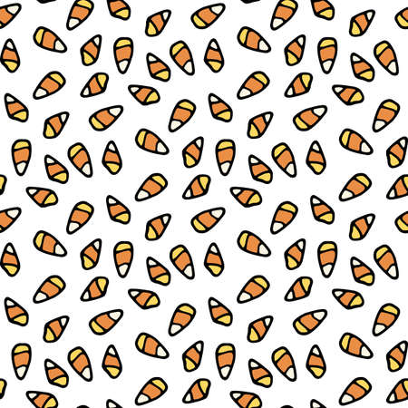 Seamless pattern with halloween candies on white background. Vector image.のイラスト素材
