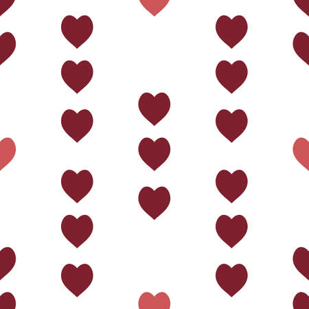 Seamless pattern with light and dark red hearts for plaid, fabric, textile, clothes, tablecloth and other things. Ornament. Endless background. Vector image.のイラスト素材