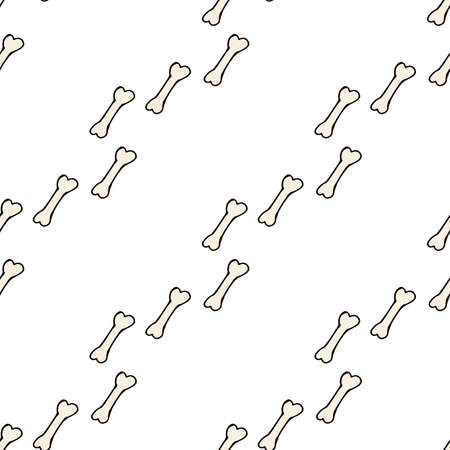 Seamless pattern with bones on white background. Vector image.のイラスト素材