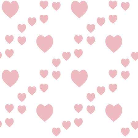 Seamless pattern with great pink hearts on white background for plaid, fabric, textile, clothes,...