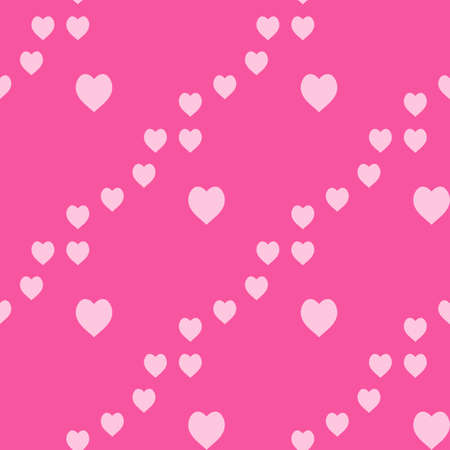 Seamless pattern with exquisite romantic light pink hearts on bright pink background for plaid,...