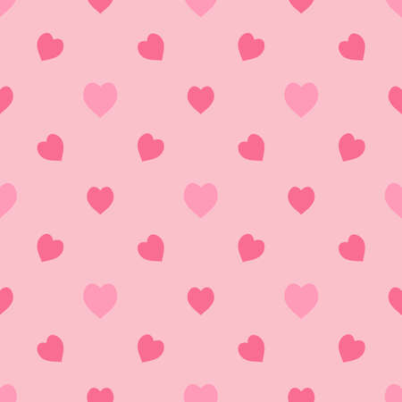 Seamless pattern in simple warm pink hearts on light pink background for fabric, textile, clothes,...