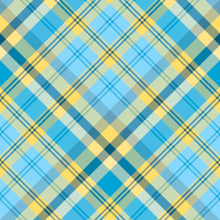 Seamless pattern in marvelous cozy yellow and blue for plaid, fabric, textile, clothes, tablecloth and other things. Vector image. 2のイラスト素材