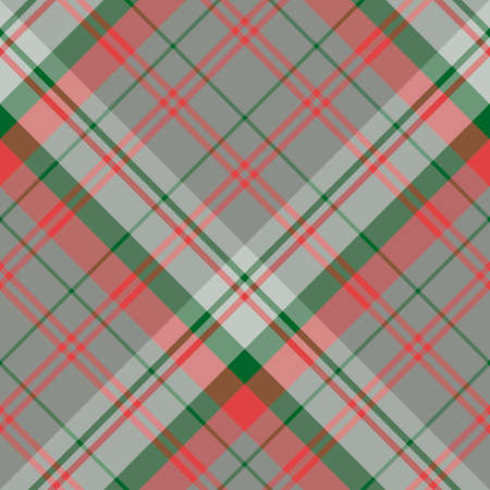 Seamless pattern in great gray, red and dark green colors for plaid, fabric, textile, clothes, tablecloth and other things. Vector image. 2のイラスト素材