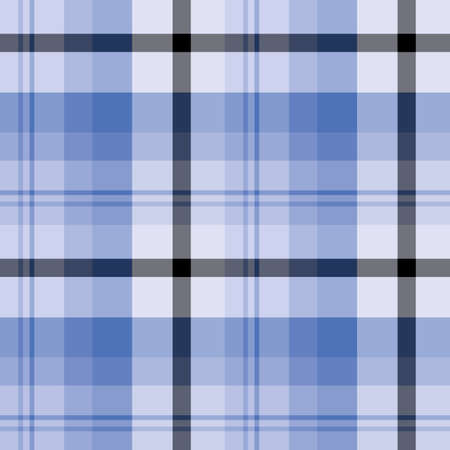 Seamless pattern in great discreet blue and black colors for plaid, fabric, textile, clothes, tablecloth and other things. Vector image.のイラスト素材