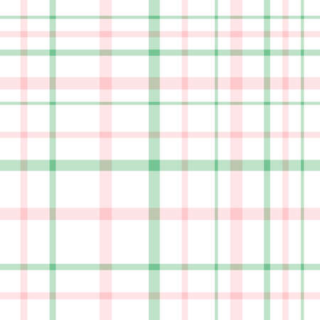 Seamless pattern in fine light pink, green and white colors for plaid, fabric, textile, clothes, tablecloth and other things. Vector image.のイラスト素材