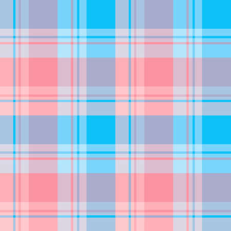 Seamless pattern in fine blue and pink colors for plaid, fabric, textile, clothes, tablecloth and other things. Vector image.のイラスト素材