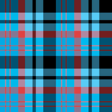 Seamless pattern in great blue, red and black colors for plaid, fabric, textile, clothes, tablecloth and other things. Vector image.のイラスト素材