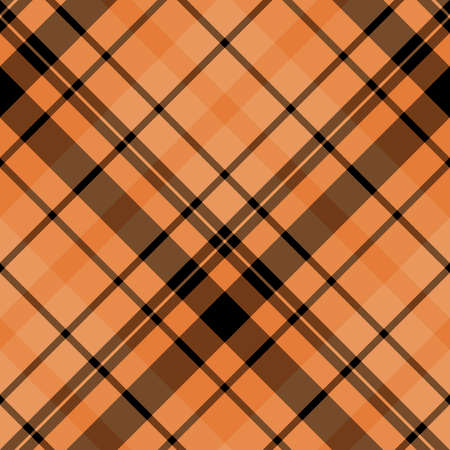 Seamless pattern in fine orange and black colors for plaid, fabric, textile, clothes, tablecloth and other things. Vector image. 2のイラスト素材