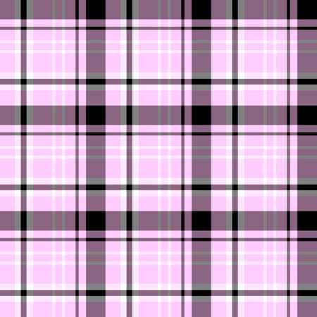 Seamless pattern in exquisite light lilac, white and black colors for plaid, fabric, textile, clothes, tablecloth and other things. Vector image.のイラスト素材
