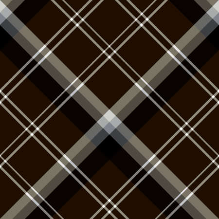 Seamless pattern in dark brown, black and white colors for plaid, fabric, textile, clothes, tablecloth and other things. Vector image. 2のイラスト素材