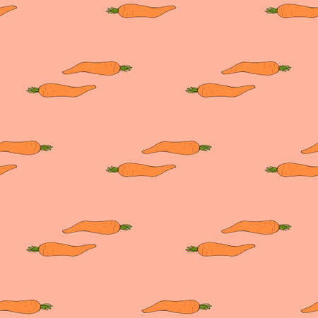 Seamless pattern with carrots on light orange background for fabric, textile, clothes, tablecloth...