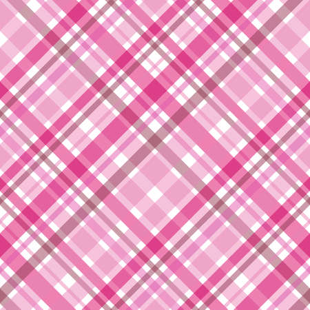 Seamless pattern in amazing white and pink colors for plaid, fabric, textile, clothes, tablecloth and other things. Vector image.のイラスト素材