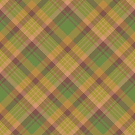 Seamless pattern in interesting brown, beige and green moss colors for plaid, fabric, textile, clothes, tablecloth and other things. Vector image.のイラスト素材
