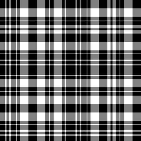 Seamless pattern in interesting black and white colors for plaid, fabric, textile, clothes, tablecloth and other things. Vector image.のイラスト素材