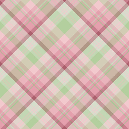 Seamless pattern in cozy pink and green colors for plaid, fabric, textile, clothes, tablecloth and other things. Vector image. 2のイラスト素材