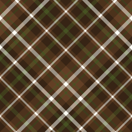 Seamless pattern in stylish brown, white and dark green colors for plaid, fabric, textile, clothes, tablecloth and other things. Vector image. 2のイラスト素材