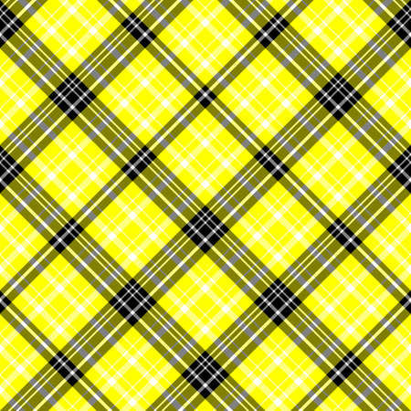 Seamless pattern in wonderful bright yellow and black colors for plaid, fabric, textile, clothes, tablecloth and other things. Vector image.のイラスト素材