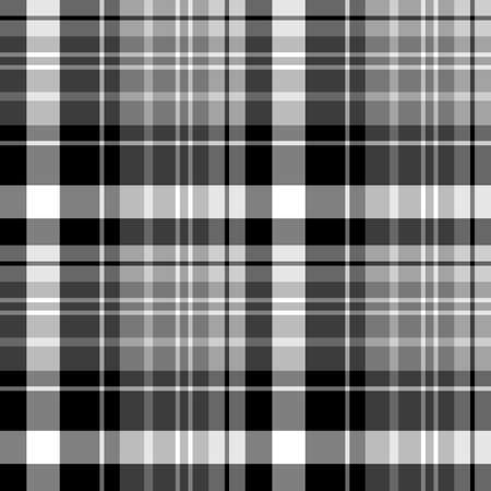 Seamless pattern in stylish black, white and gray colors for plaid, fabric, textile, clothes, tablecloth and other things. Vector image.のイラスト素材