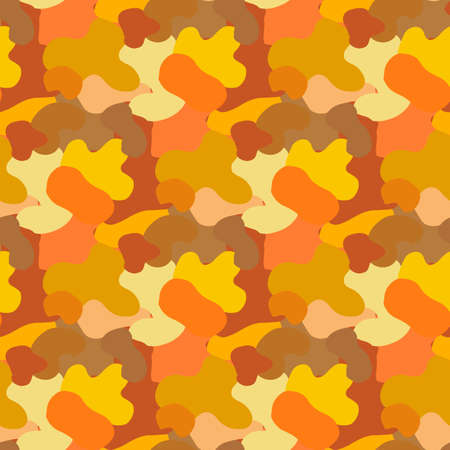 Seamless pattern with abstract yellow, orange and brown decorative elements. Vector image.のイラスト素材