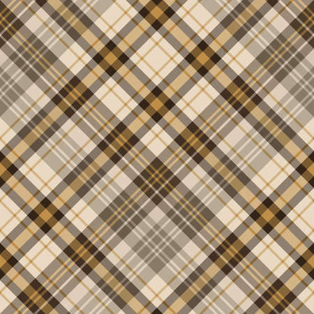 Seamless pattern in awesome brown and beige colors for plaid, fabric, textile, clothes, tablecloth and other things. Vector image.のイラスト素材