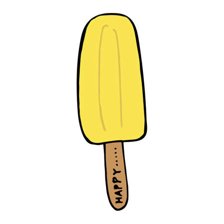 Melon ice cream on white background. vector image.のイラスト素材
