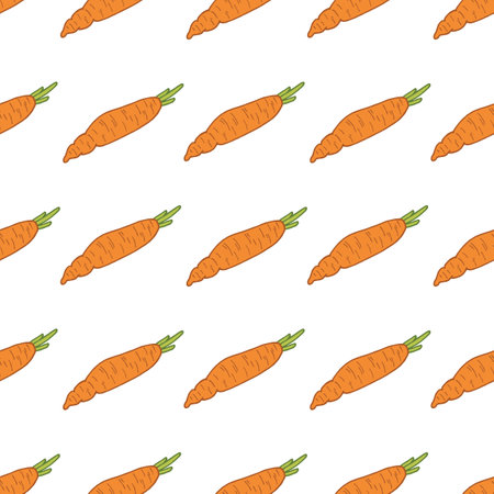Seamless pattern with intresting carrot on white background. vector image.のイラスト素材
