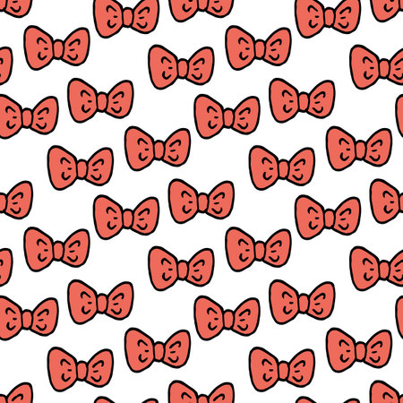 Seamless pattern with bowknot on white background. vector image.のイラスト素材