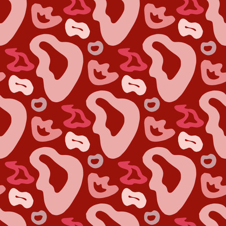 abstract seamless pattern in pink colors on red background. Vector image.のイラスト素材