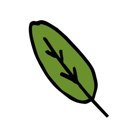 ecological simple green leaf on white background. vector image.のイラスト素材