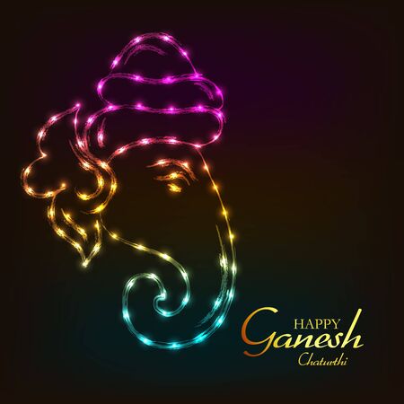 Creative card And poster, background of lord Ganesh for festival of ganesh chaturthi Celebration.のイラスト素材