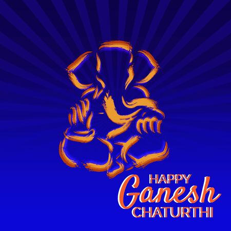 Creative card And poster, background of lord Ganesh for festival of ganesh chaturthi Celebration.のイラスト素材