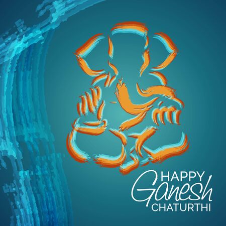 Creative card And poster, background of lord Ganesh for festival of ganesh chaturthi Celebration.のイラスト素材