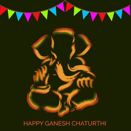 Creative card And poster, background of lord Ganesh for festival of ganesh chaturthi Celebration.のイラスト素材