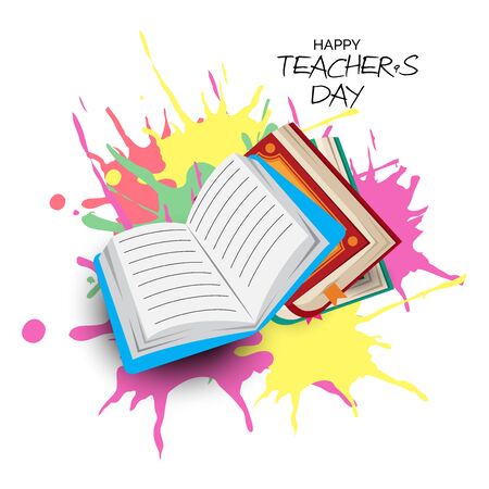Vector illustration of background with stylish text for Happy Teacher's Day.のイラスト素材