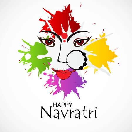 Vector illustration of a background Or poster for Happy Navratri.のイラスト素材