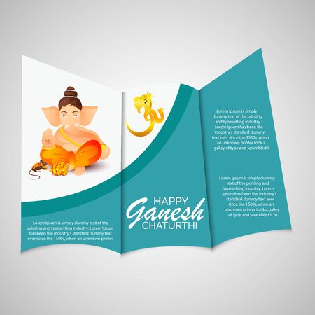 Creative card And poster, background of lord Ganesh for festival of ganesh chaturthi Celebration.のイラスト素材