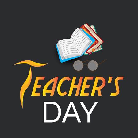 Vector illustration of a background or Poster with stylish text for Happy Teacher's Day.のイラスト素材